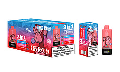 Packaging and product of Bang King vape device featuring a pink monkey design and 3-in-1 flavors, with a prominent nicotine warning label.