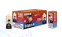 Packaging for 'Bang King' branded vape products featuring a 3-in-1 flavor option, an image of a stylized monkey, and a nicotine addiction warning.